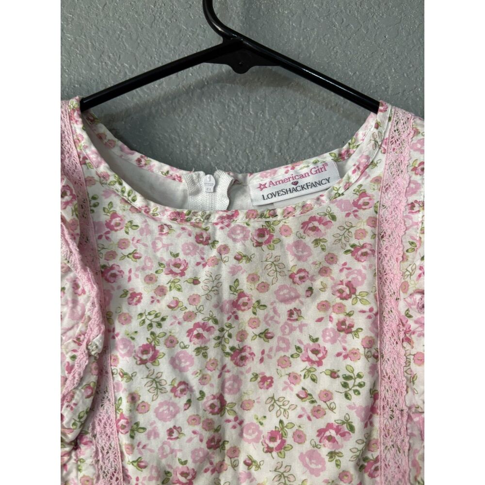 American Girl x LoveShackFancy Pink Floral Lace Ruffle Dress Cottagecore